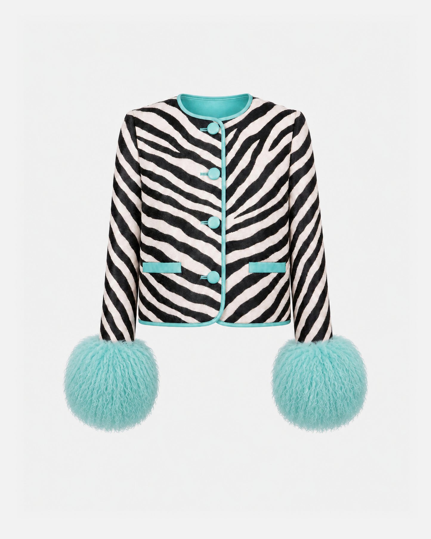 Leandra Zebra Pony Hair Jacket