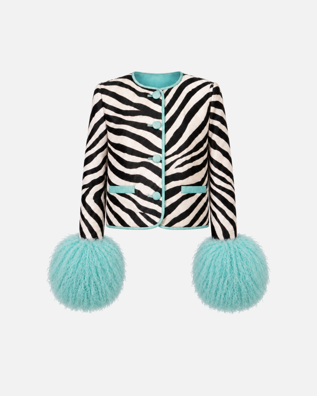 Leandra Zebra Calf Hair Jacket, front