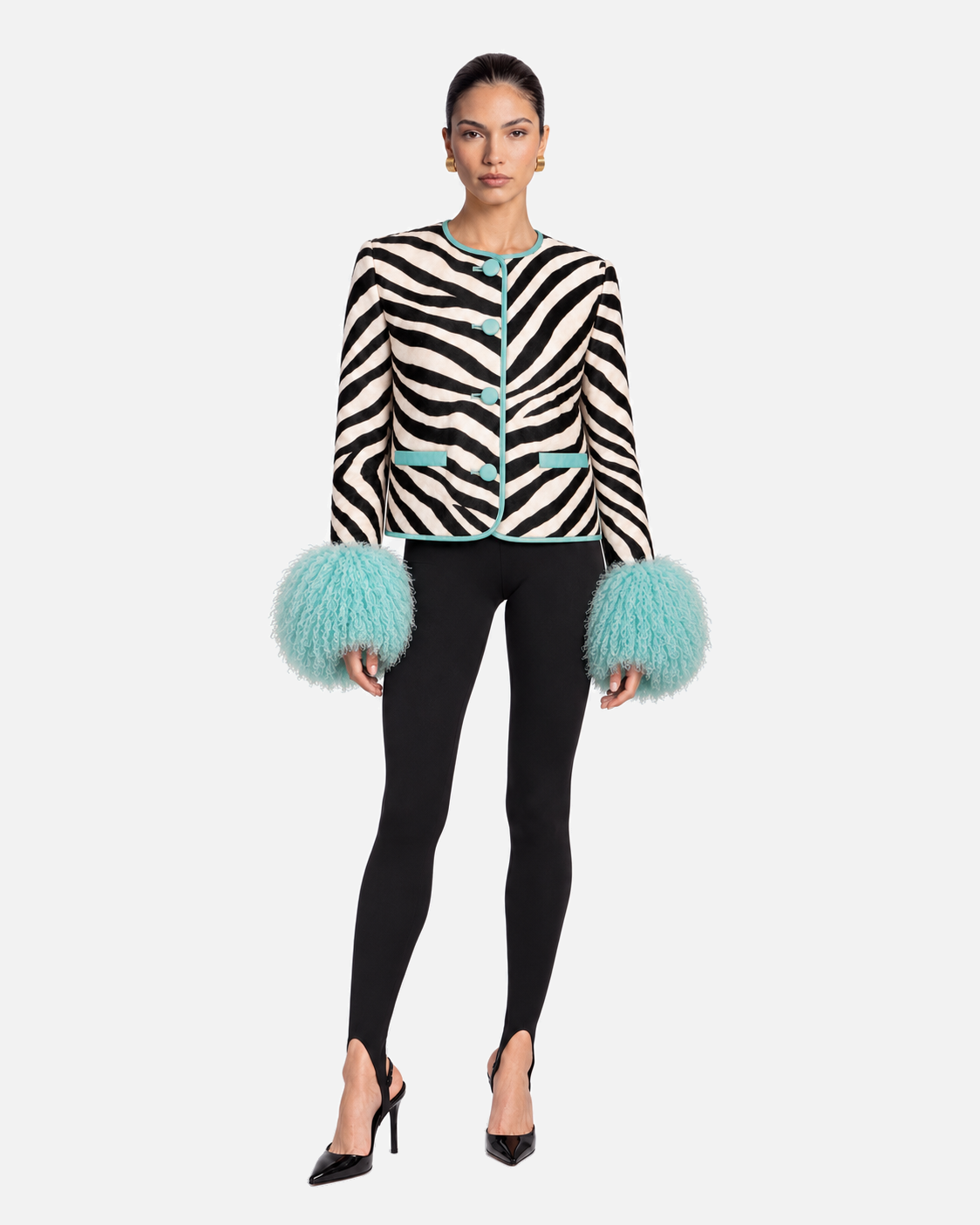 Leandra Zebra Calf Hair Jacket