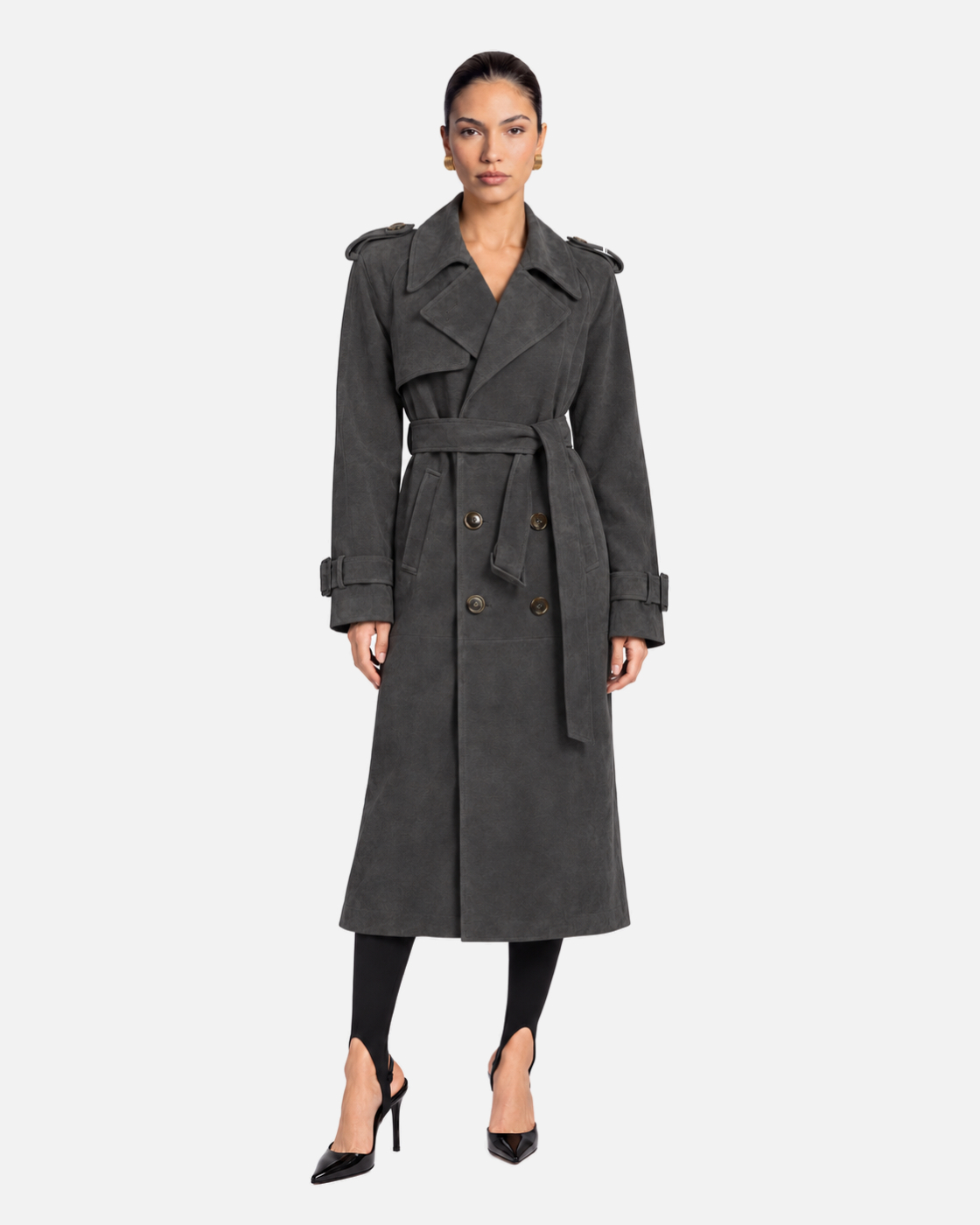 Madison Suede Trench Coat