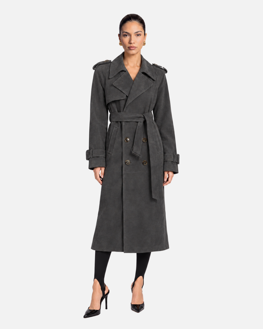 Madison Suede Trench Coat
