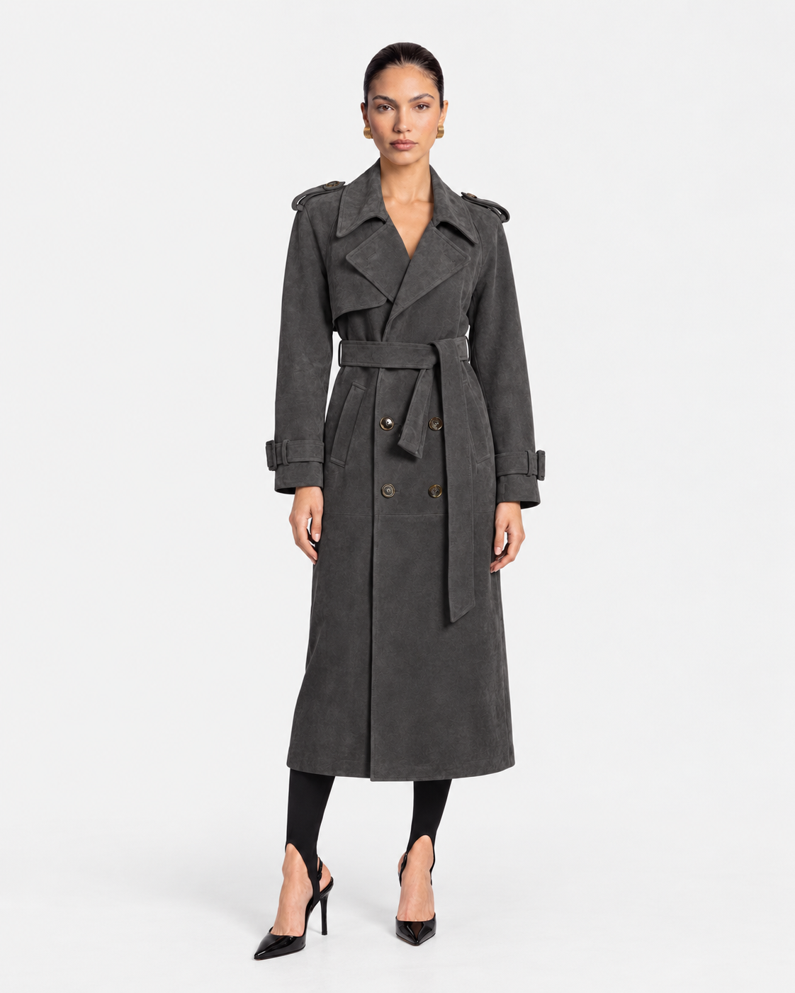 Madison Suede Trench Coat
