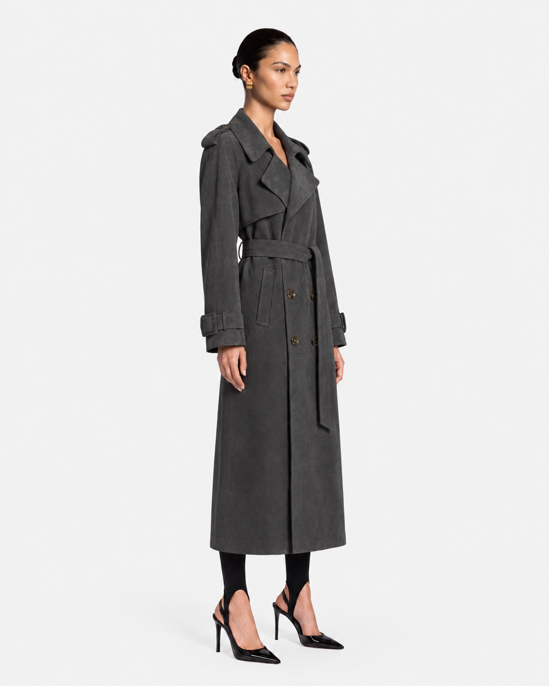 Madison Suede Trench Coat