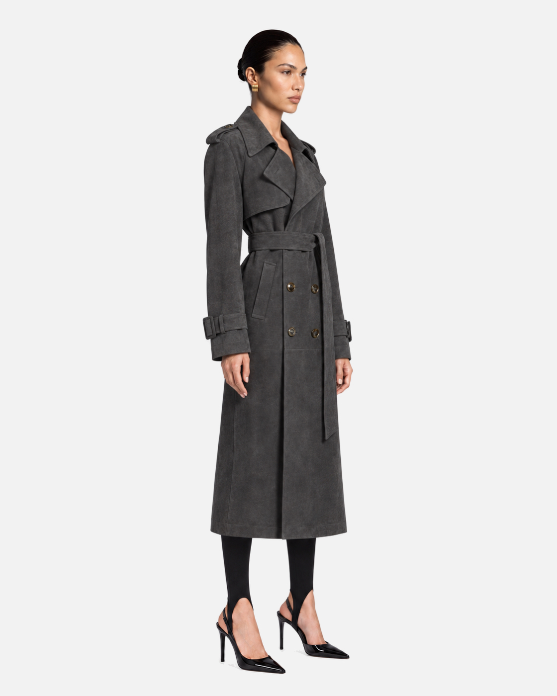 Madison Suede Trench Coat