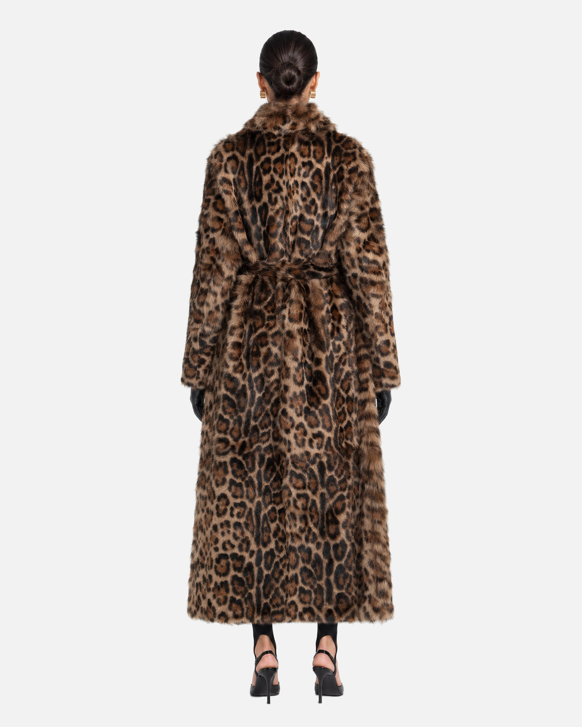 Raissa Shearling Coat, model back view