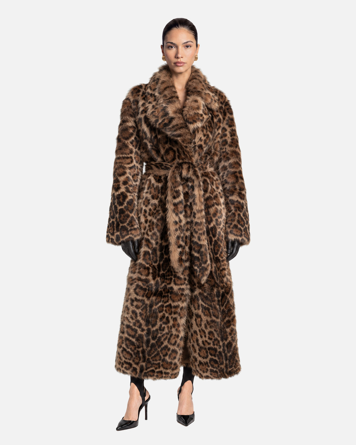 Raissa Shearling Coat, model front view