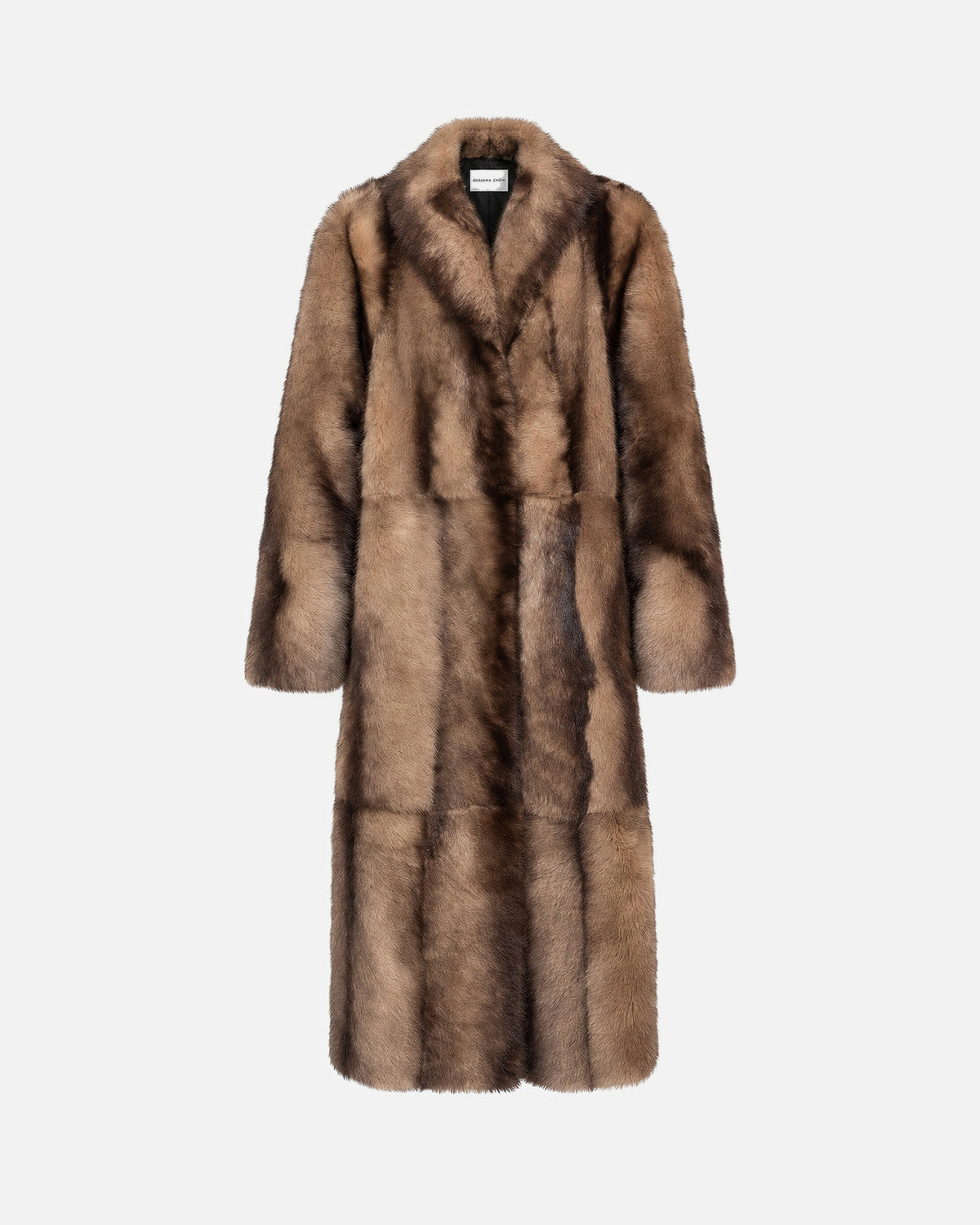 Sasha Shearling Coat in Brown, front view