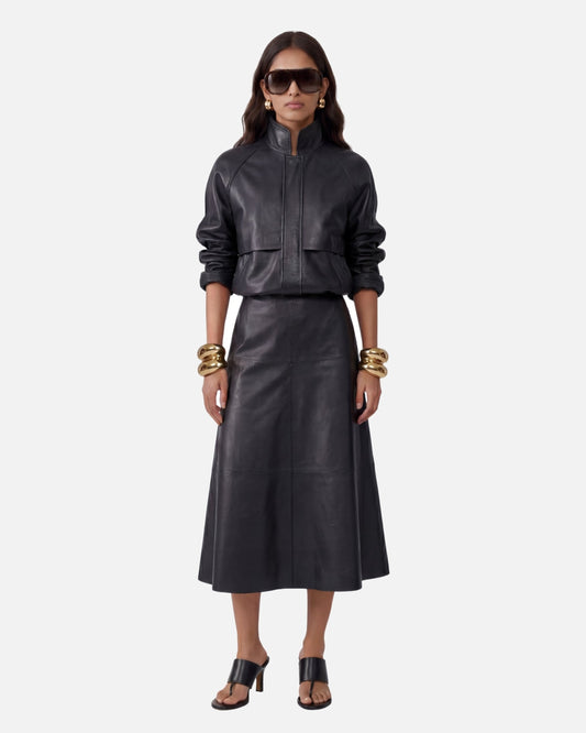 Alara Leather Maxi Skirt