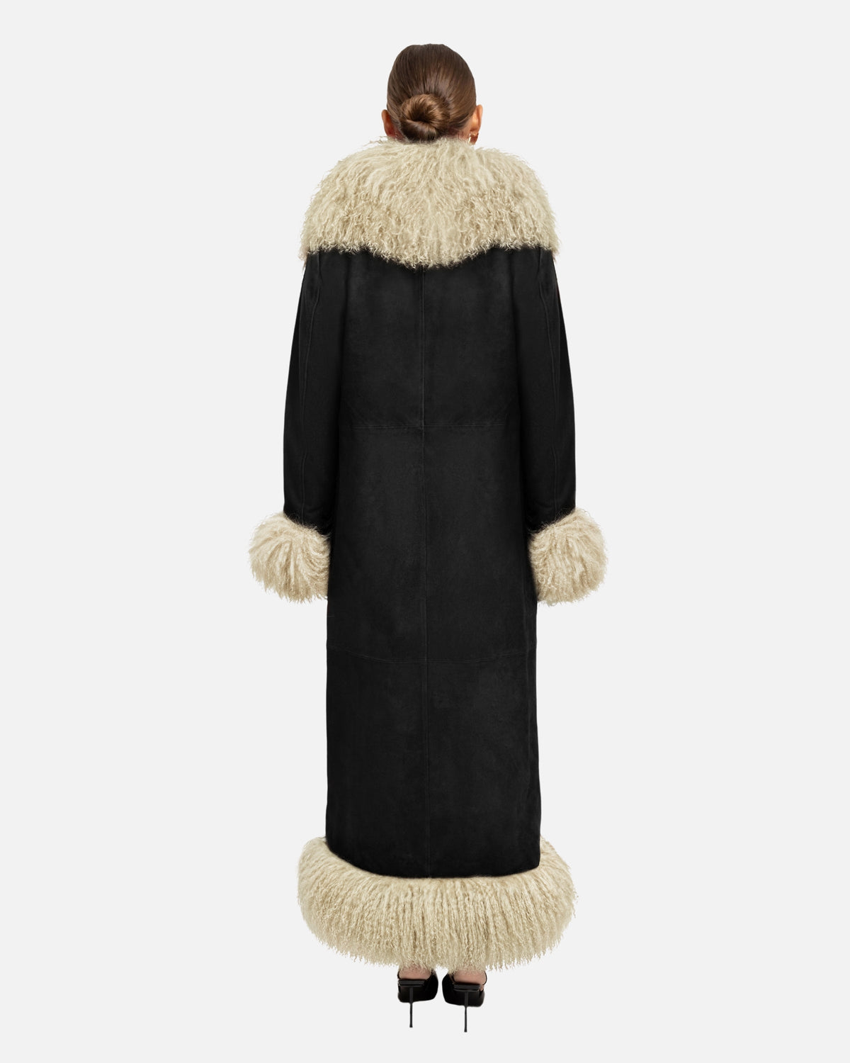 Dorothy Suede Ultra Maxi Coat Black / Beige back