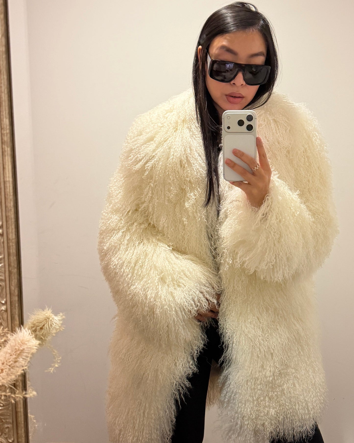Carrie Shearling Midi Coat