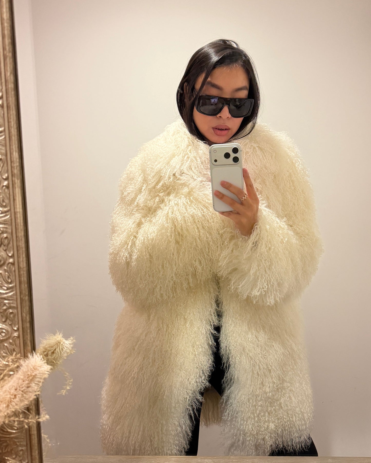 Carrie Shearling Midi Coat