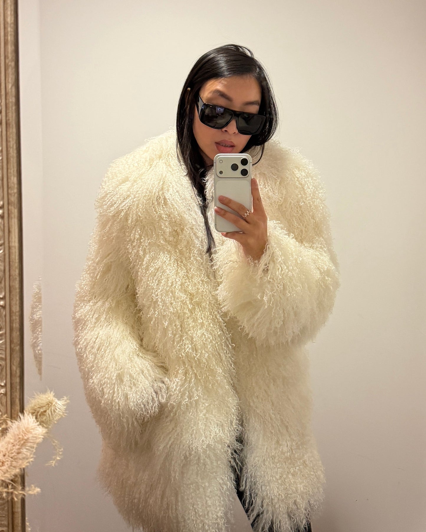 Carrie Shearling Midi Coat