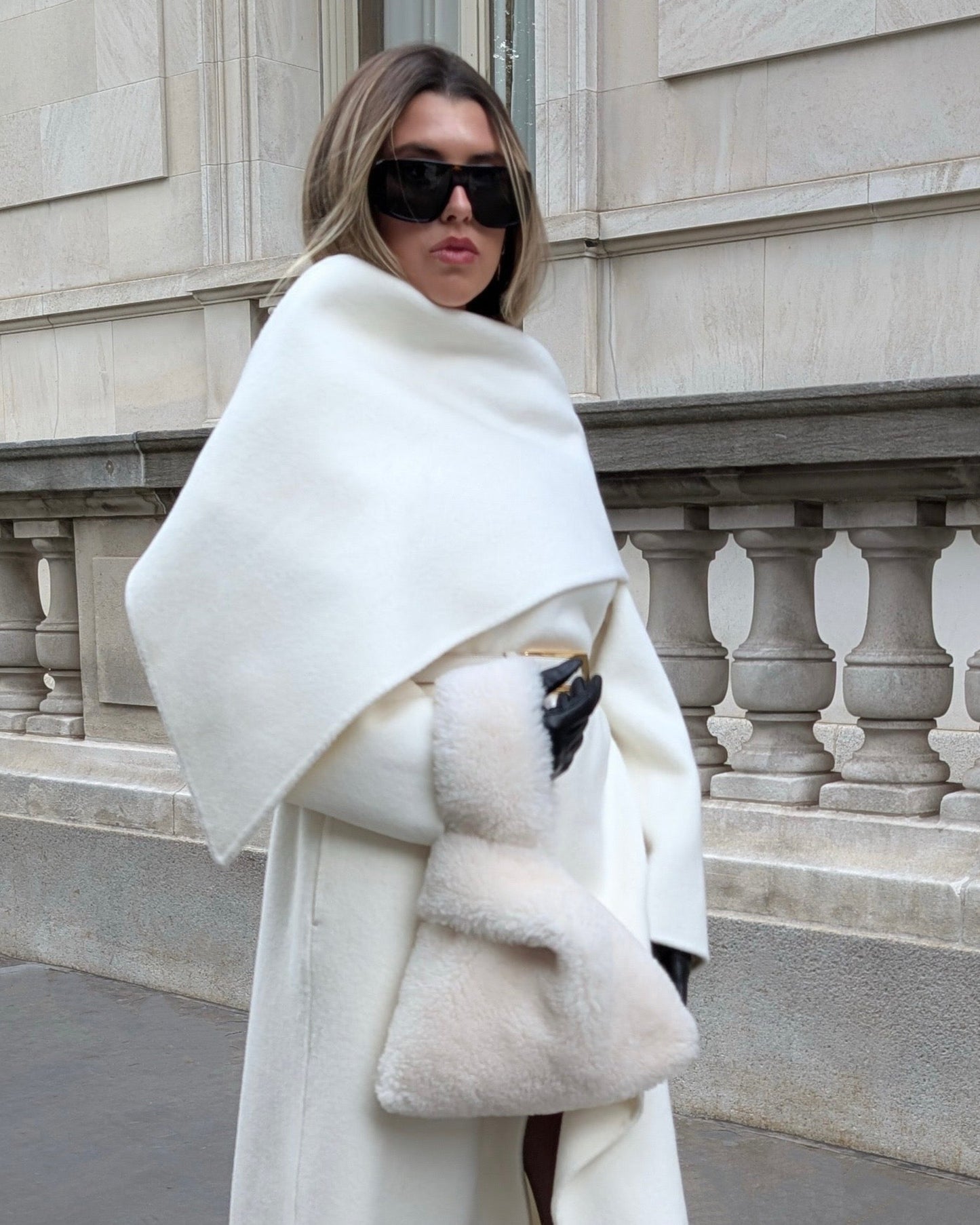 Charlotte Cashmere Shearling Swing Bag