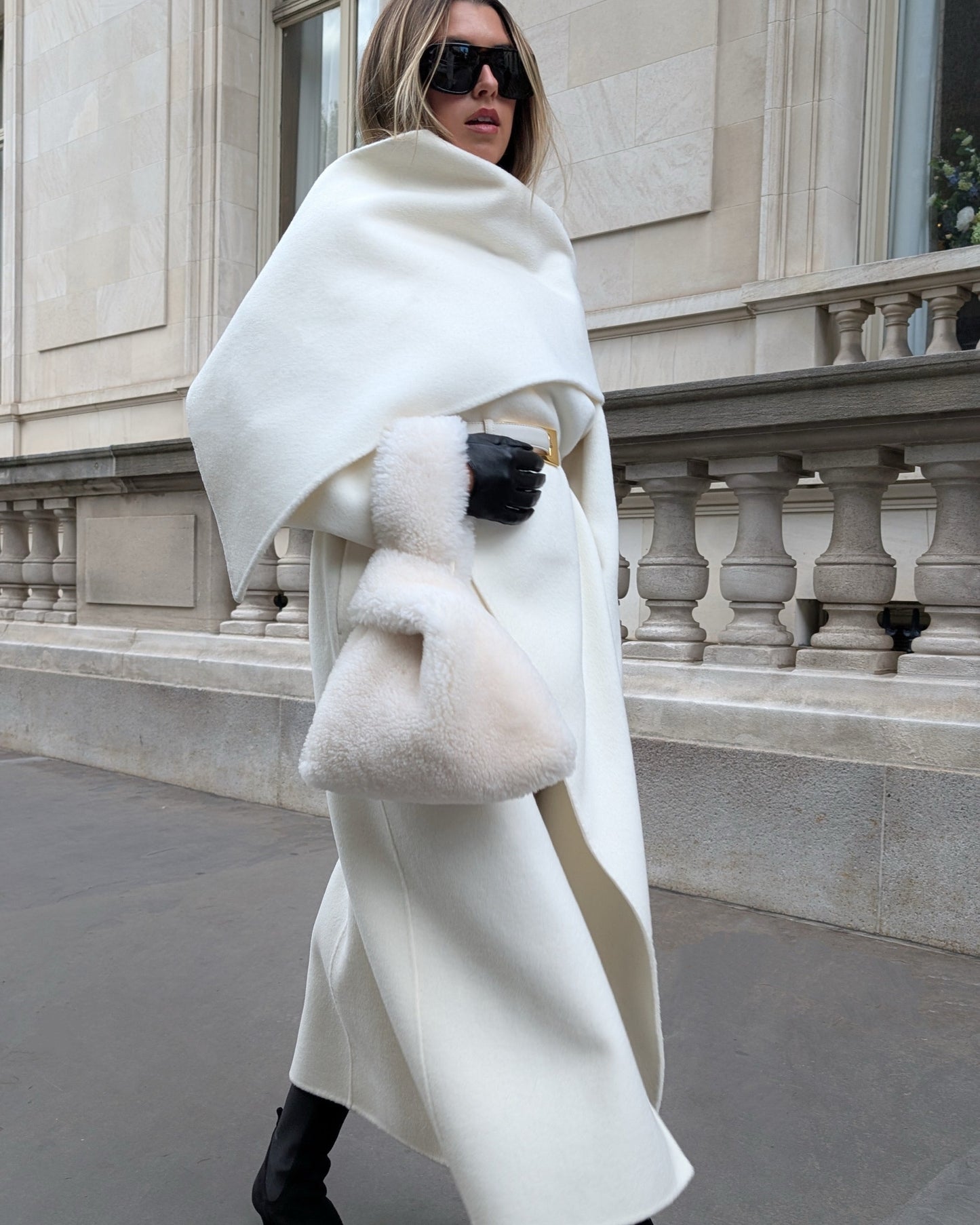 Charlotte Cashmere Shearling Swing Bag
