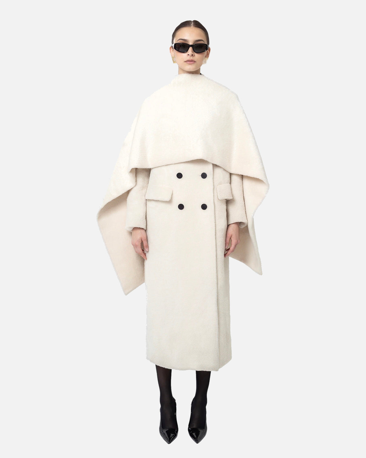 Collette Double Faced Alpaca Wool Cape Coat