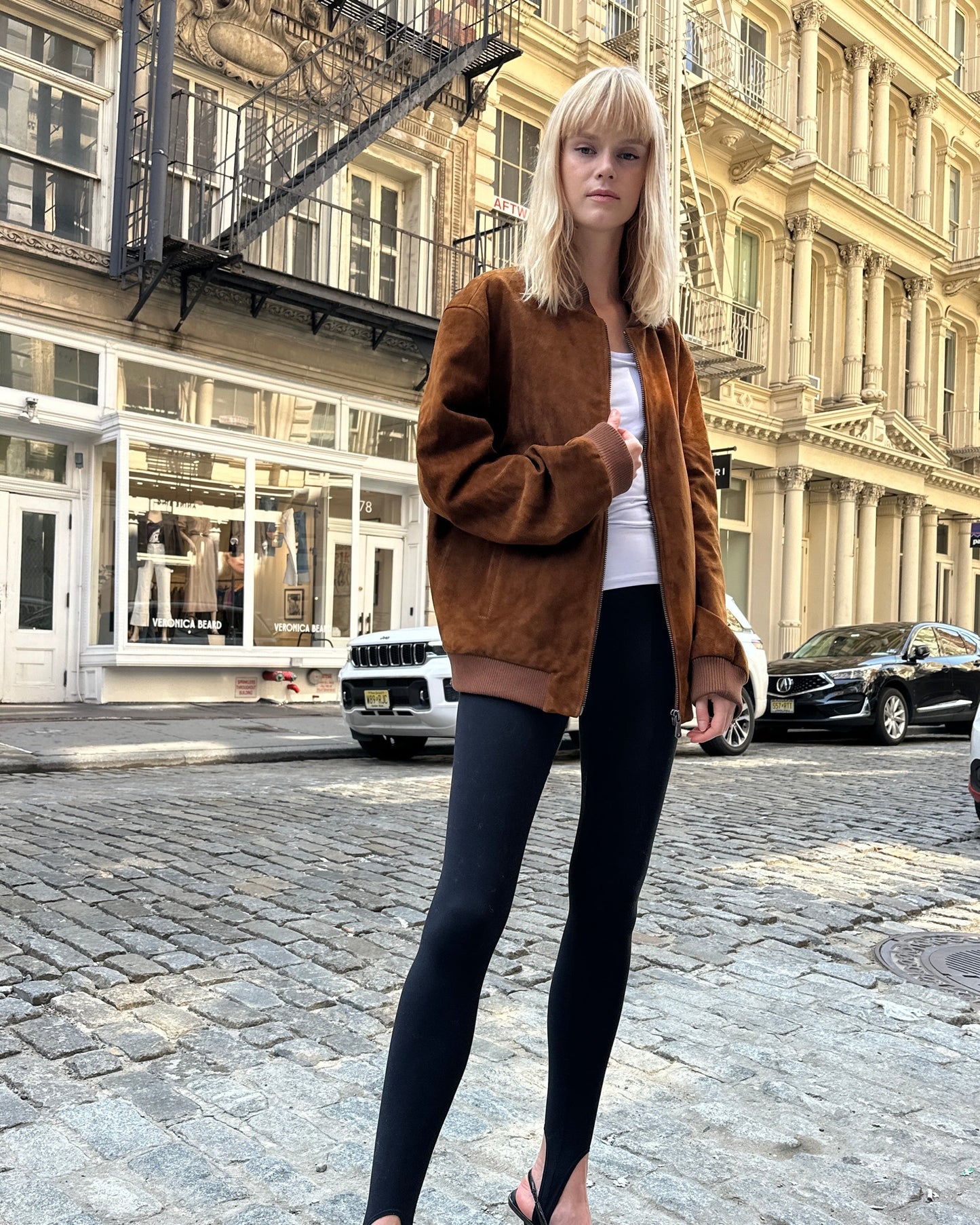 Constance Suede Bomber Jacket