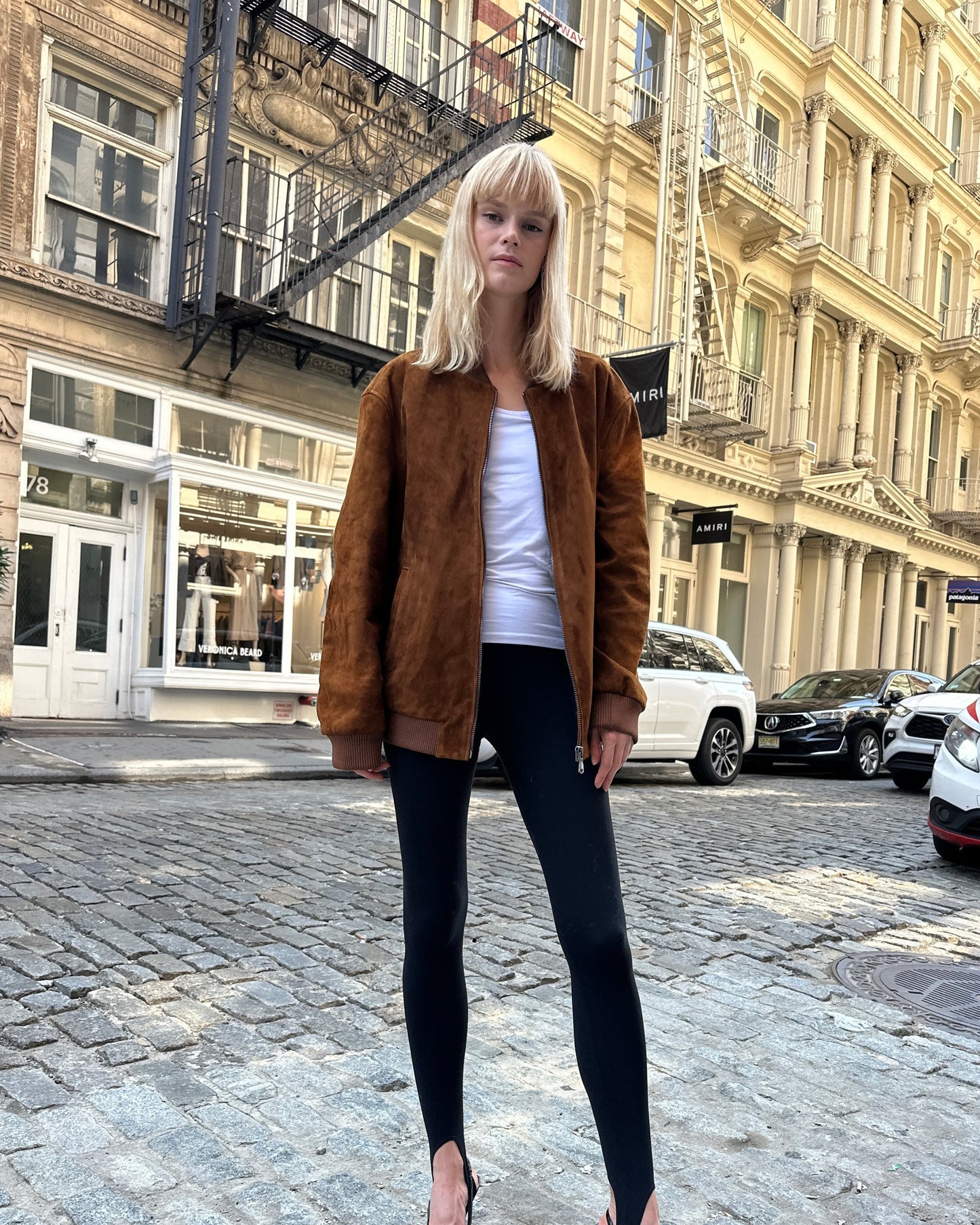 Constance Suede Bomber Jacket