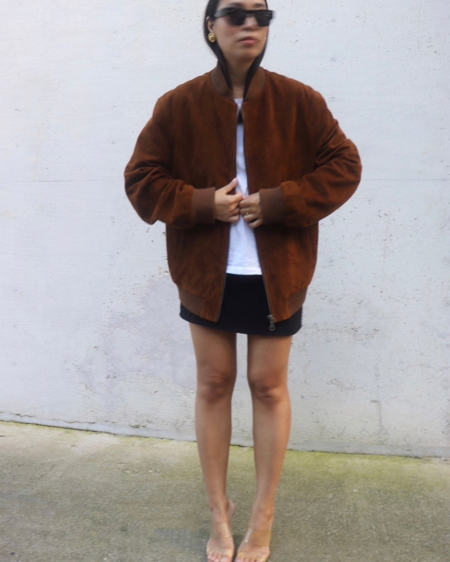 Constance Suede Bomber Jacket