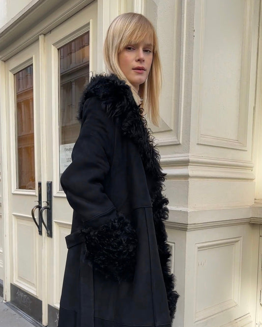 Daphne Shearling Suede Coat
