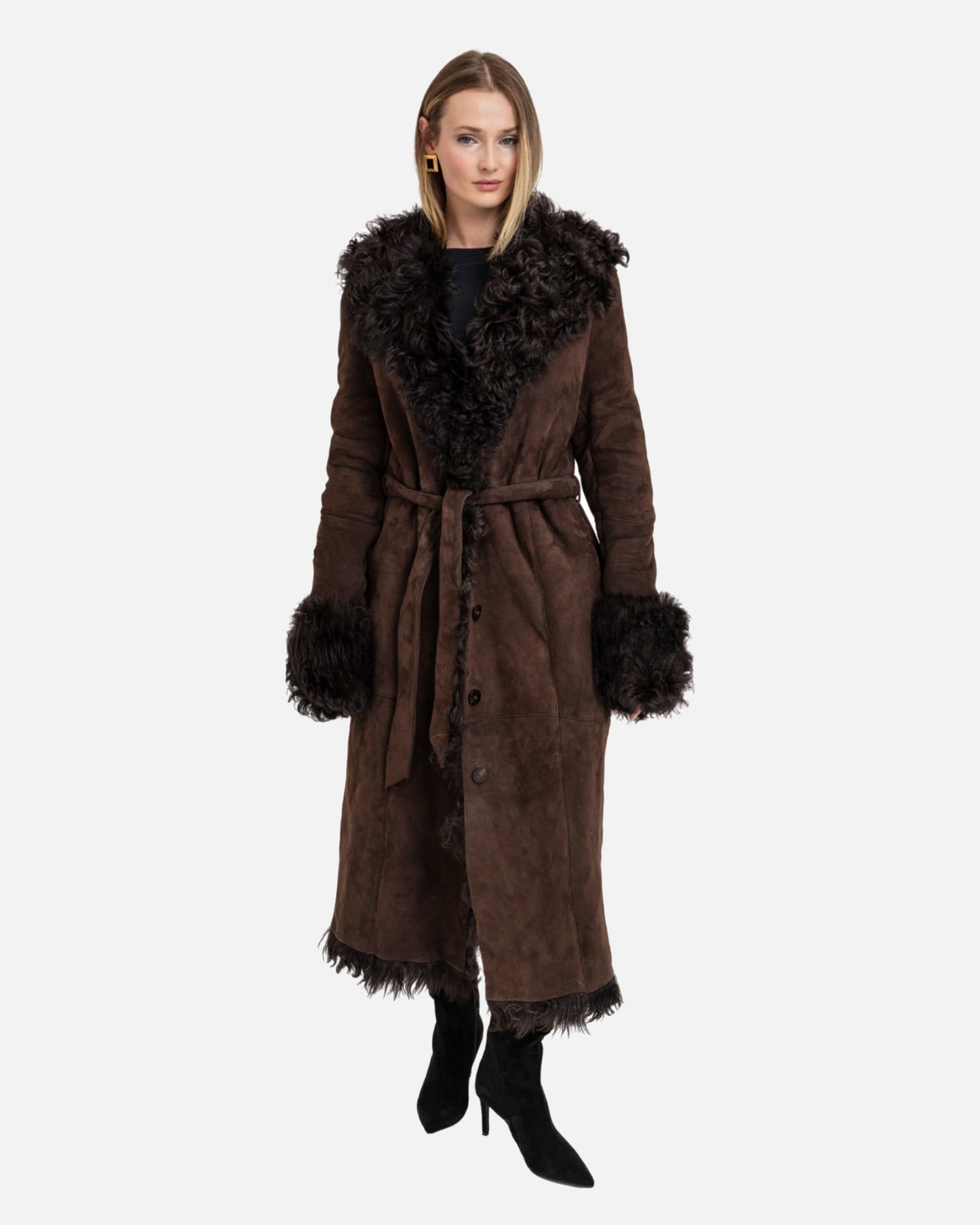 Daphne Shearling Suede Coat