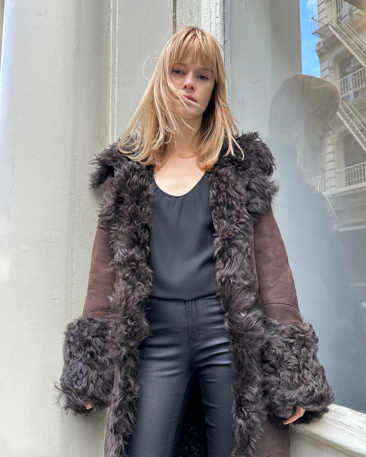 Daphne Shearling Suede Coat
