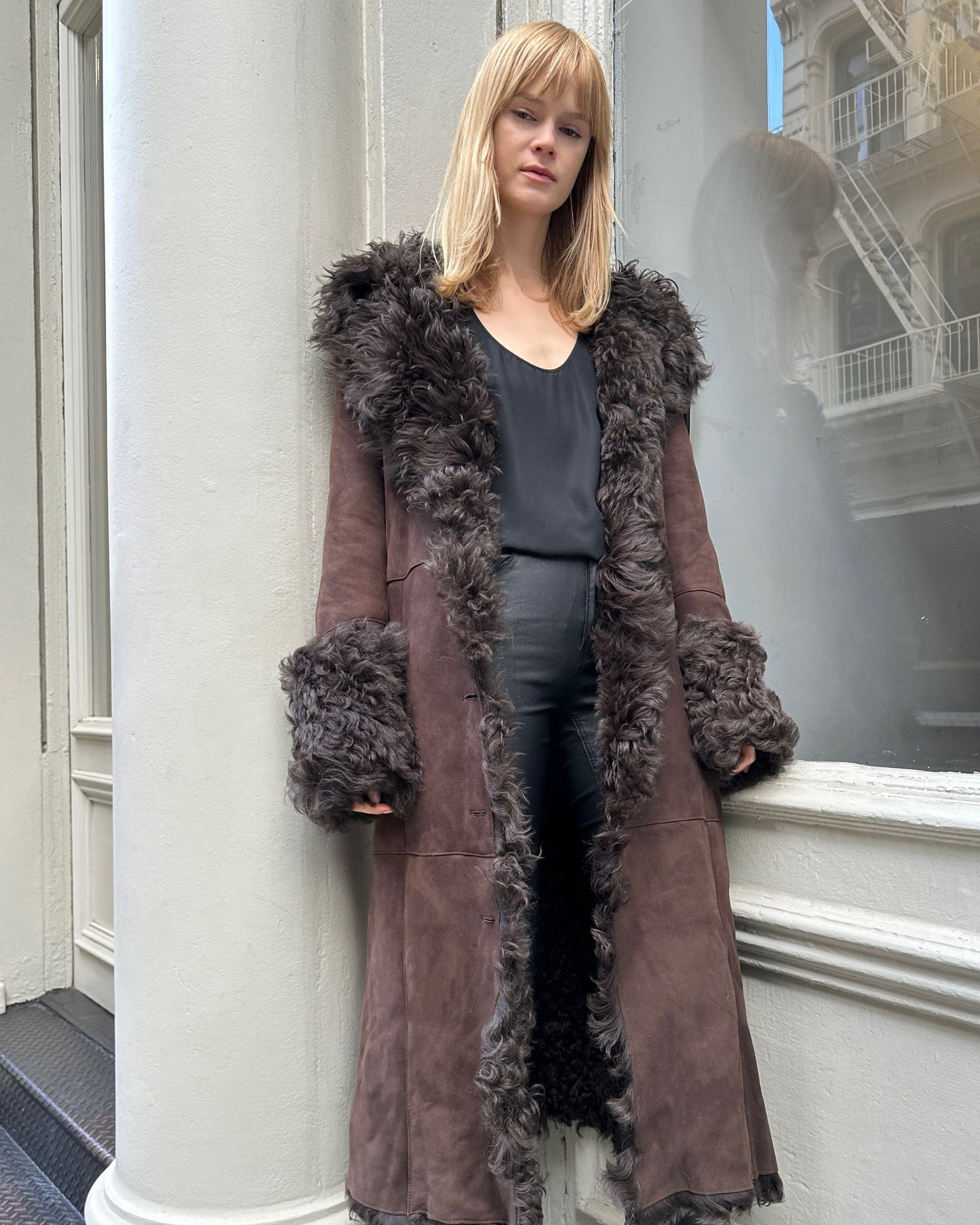Daphne Shearling Suede Coat