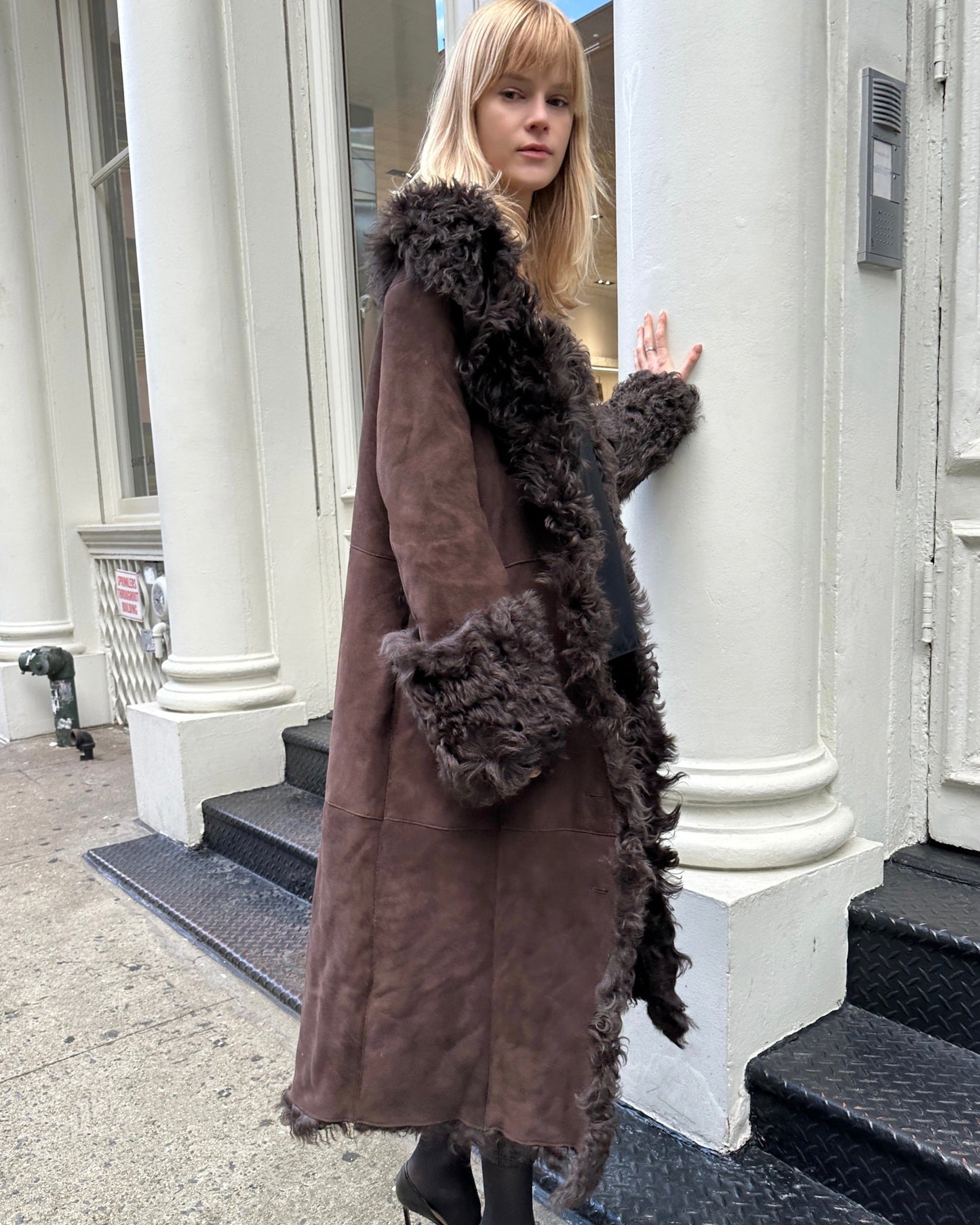 Daphne Shearling Suede Coat