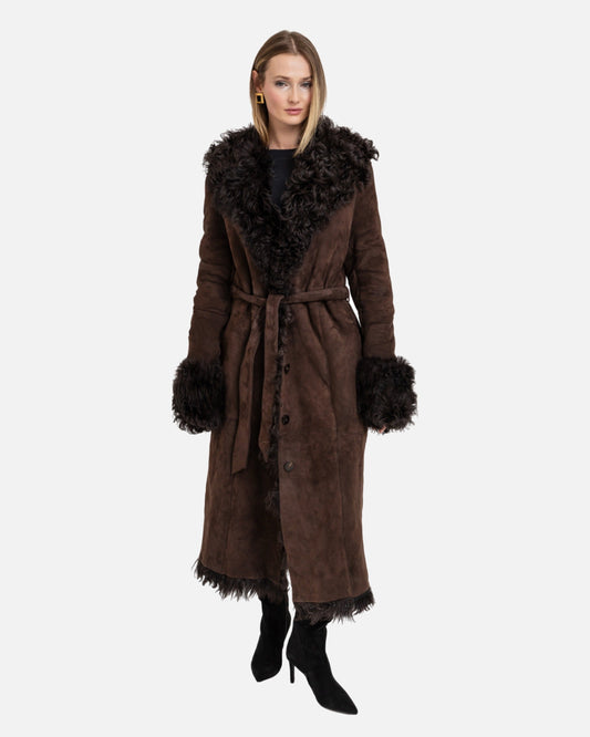 Daphne Shearling Suede Coat