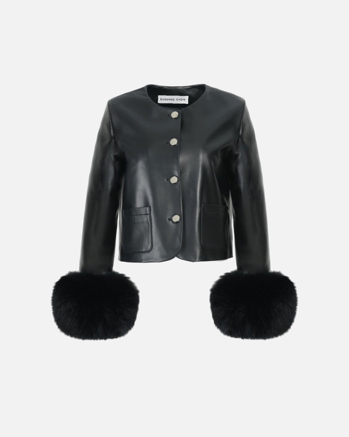 Dawson Leather Shearling Trim Jacket