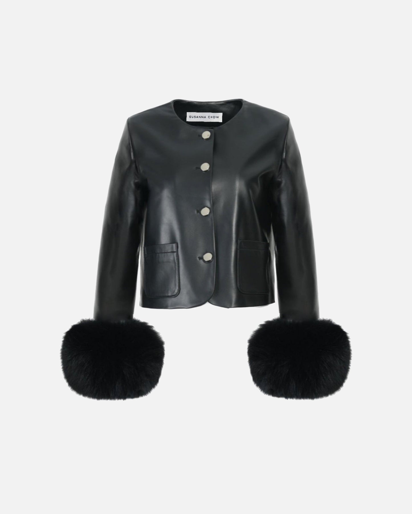 Dawson Leather Shearling Trim Jacket