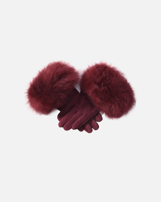 Dawson Shearling Trim Suede Gloves