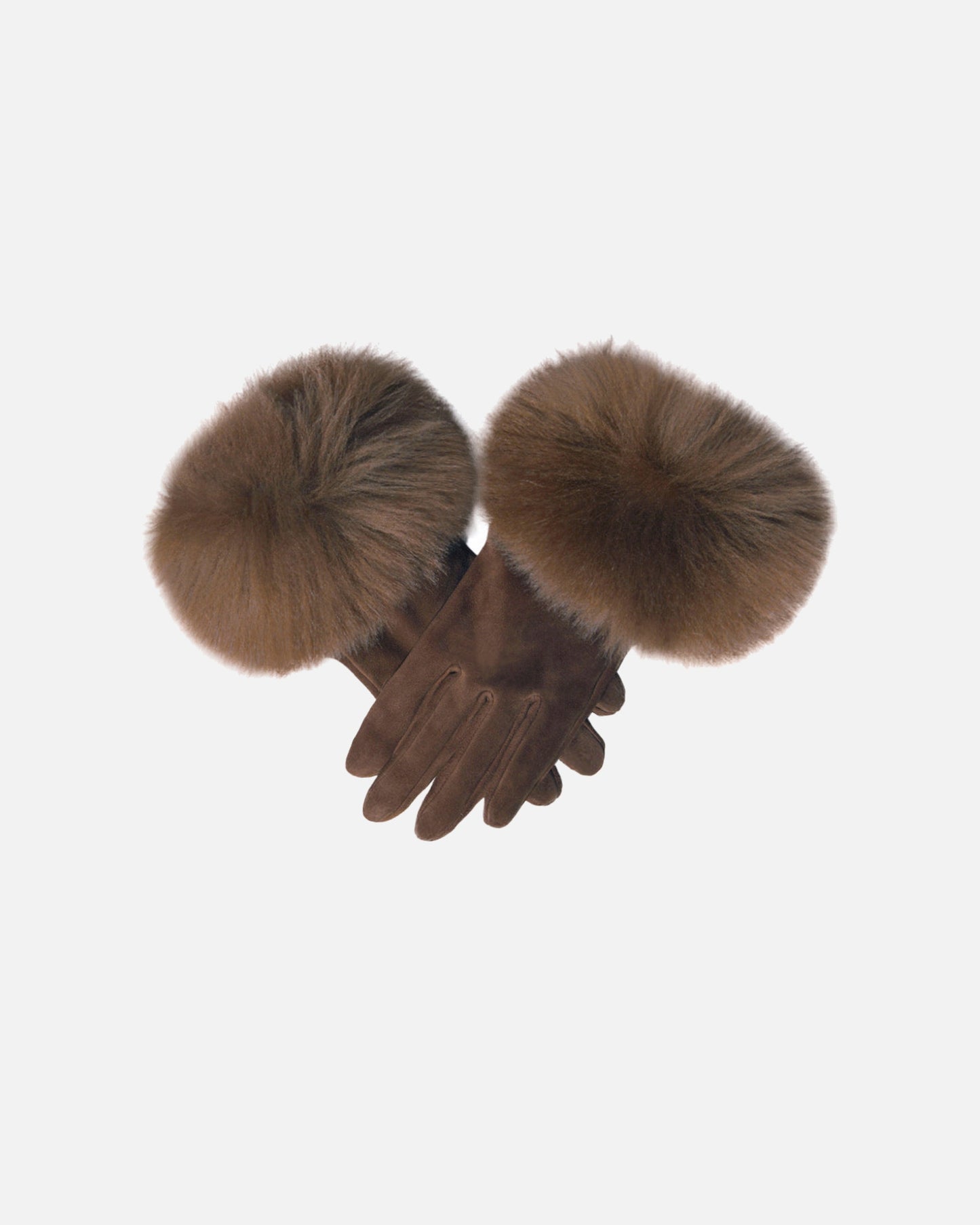 Dawson Shearling Trim Suede Gloves Etaupe