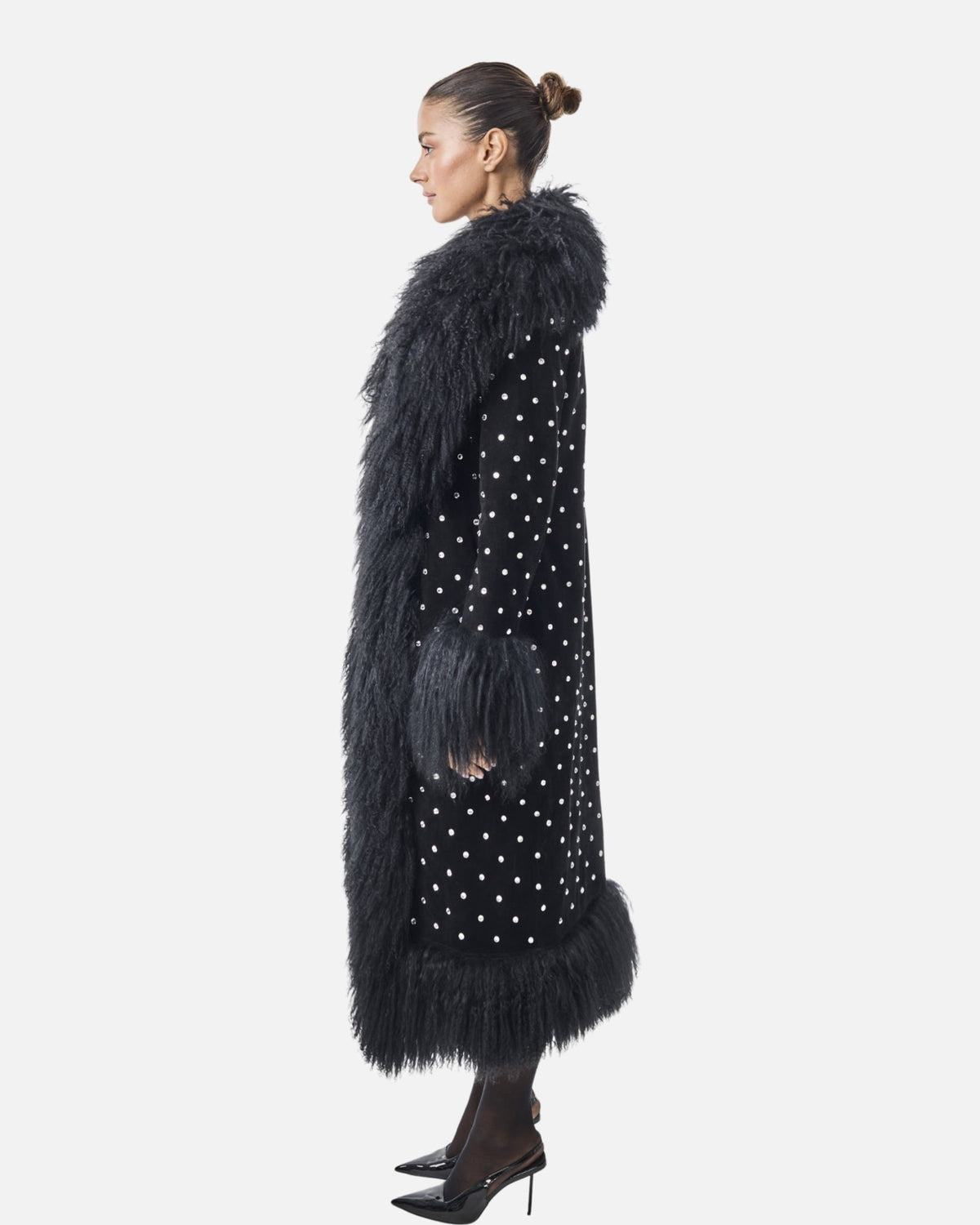 Dorothy Diamanté Suede Maxi Coat
