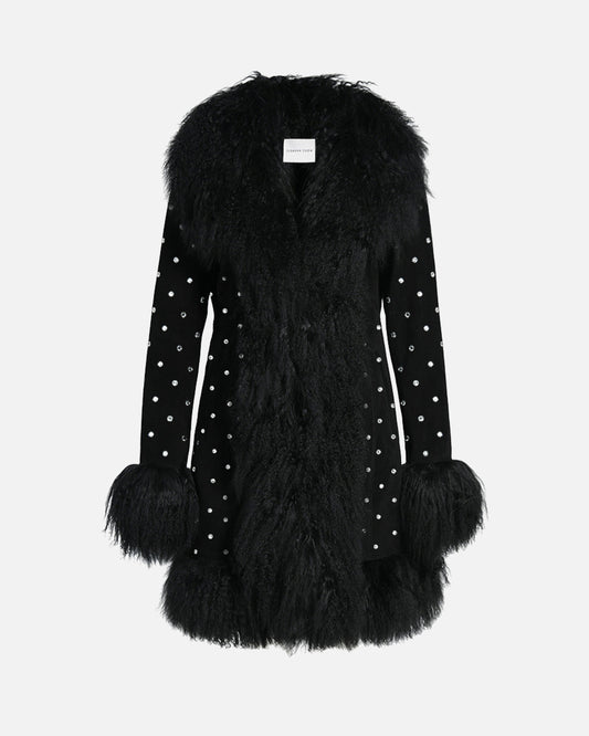 Dorothy Diamanté Suede Midi Coat