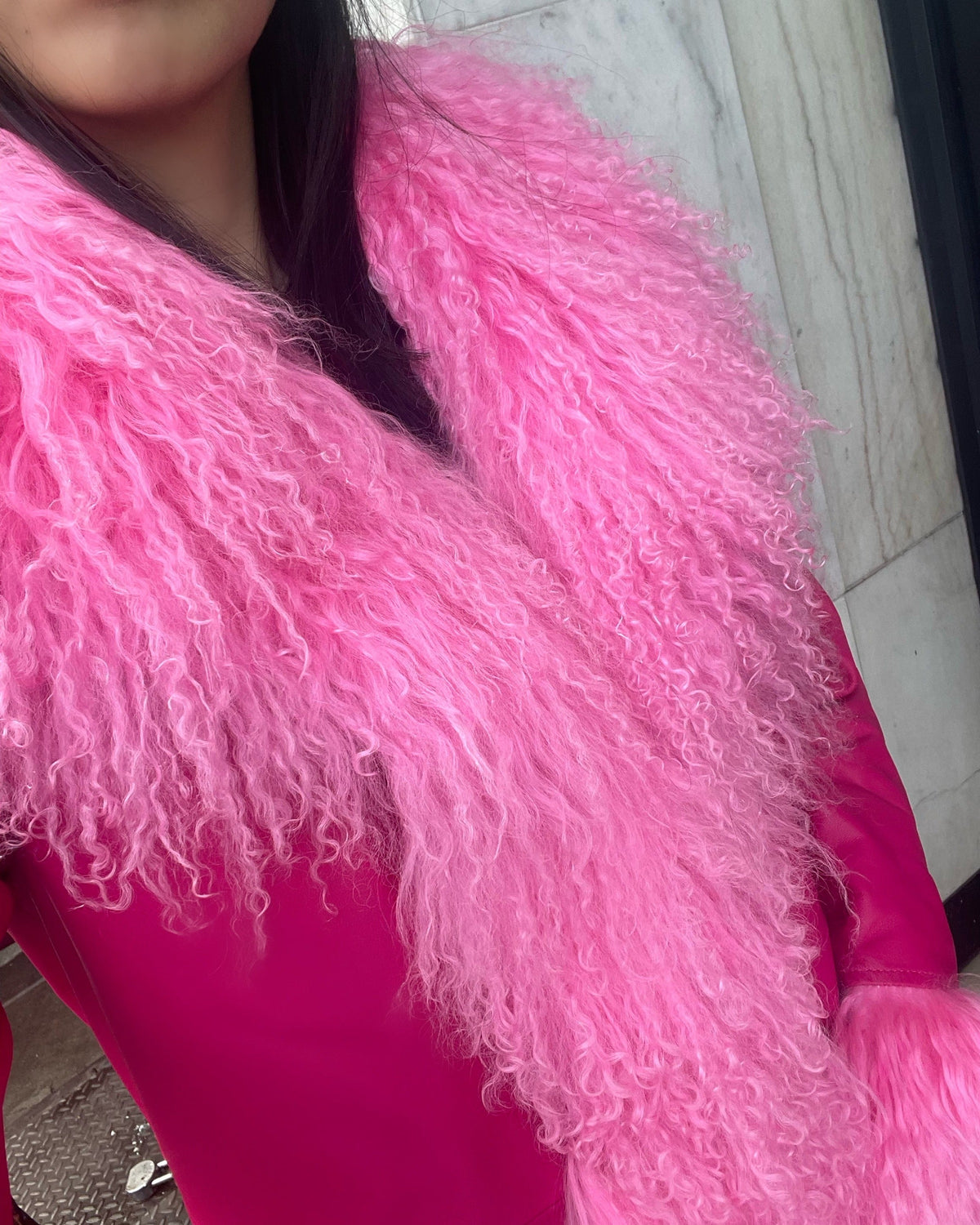 Dorothy Leather Shearling Maxi Coat