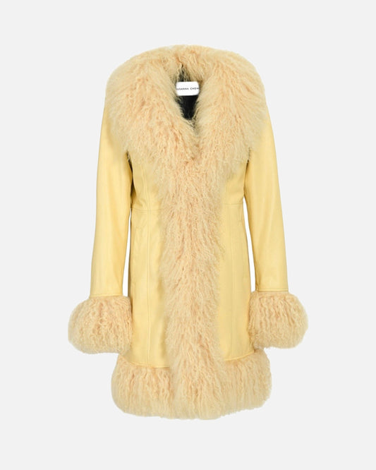 Dorothy Leather Shearling Midi Coat