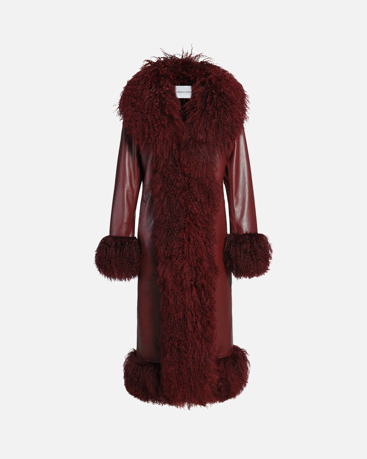 Dorothy Leather Shearling Maxi Coat