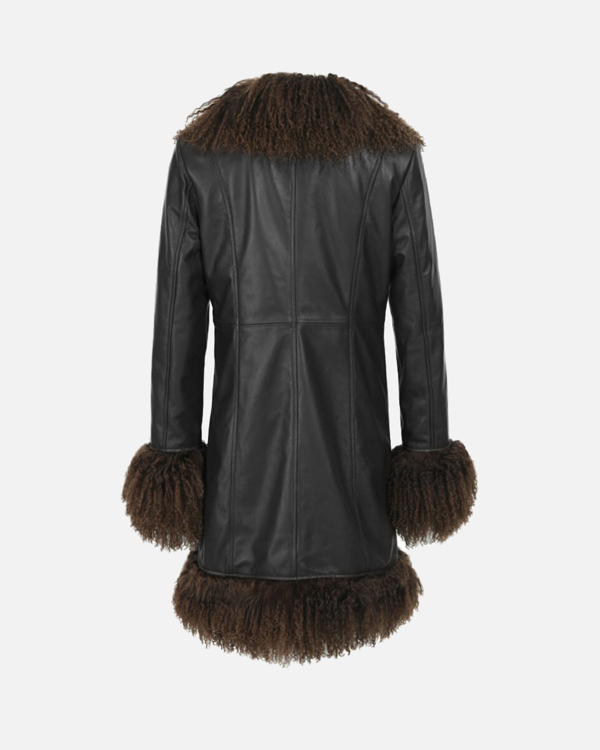 Dorothy Leather Shearling Midi Coat