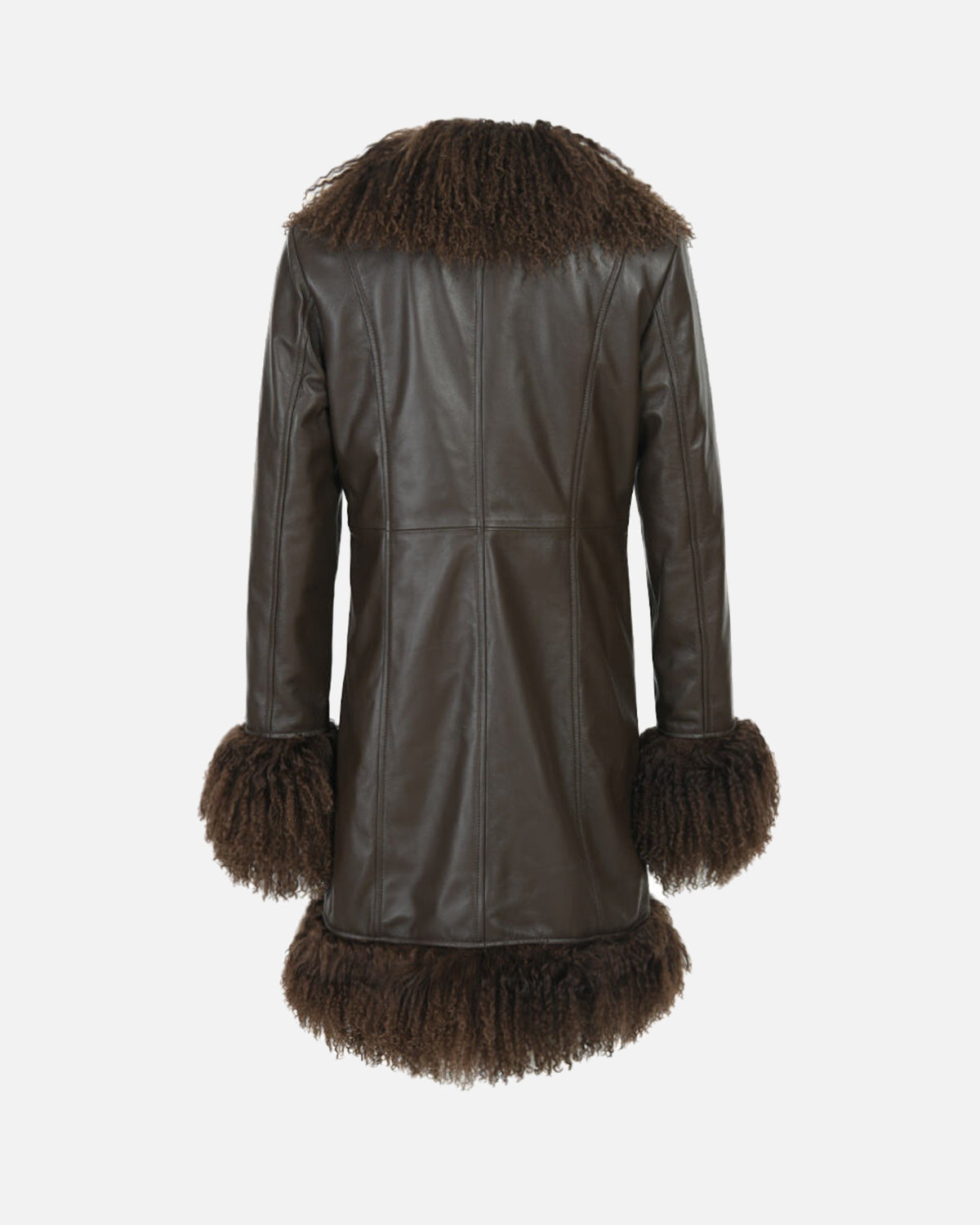 Dorothy Leather Shearling Midi Coat