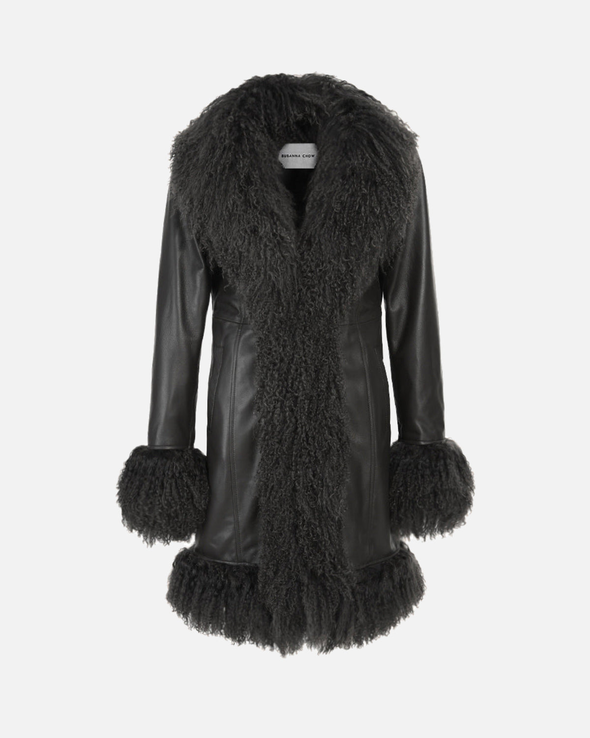 Dorothy Leather Shearling Midi Coat