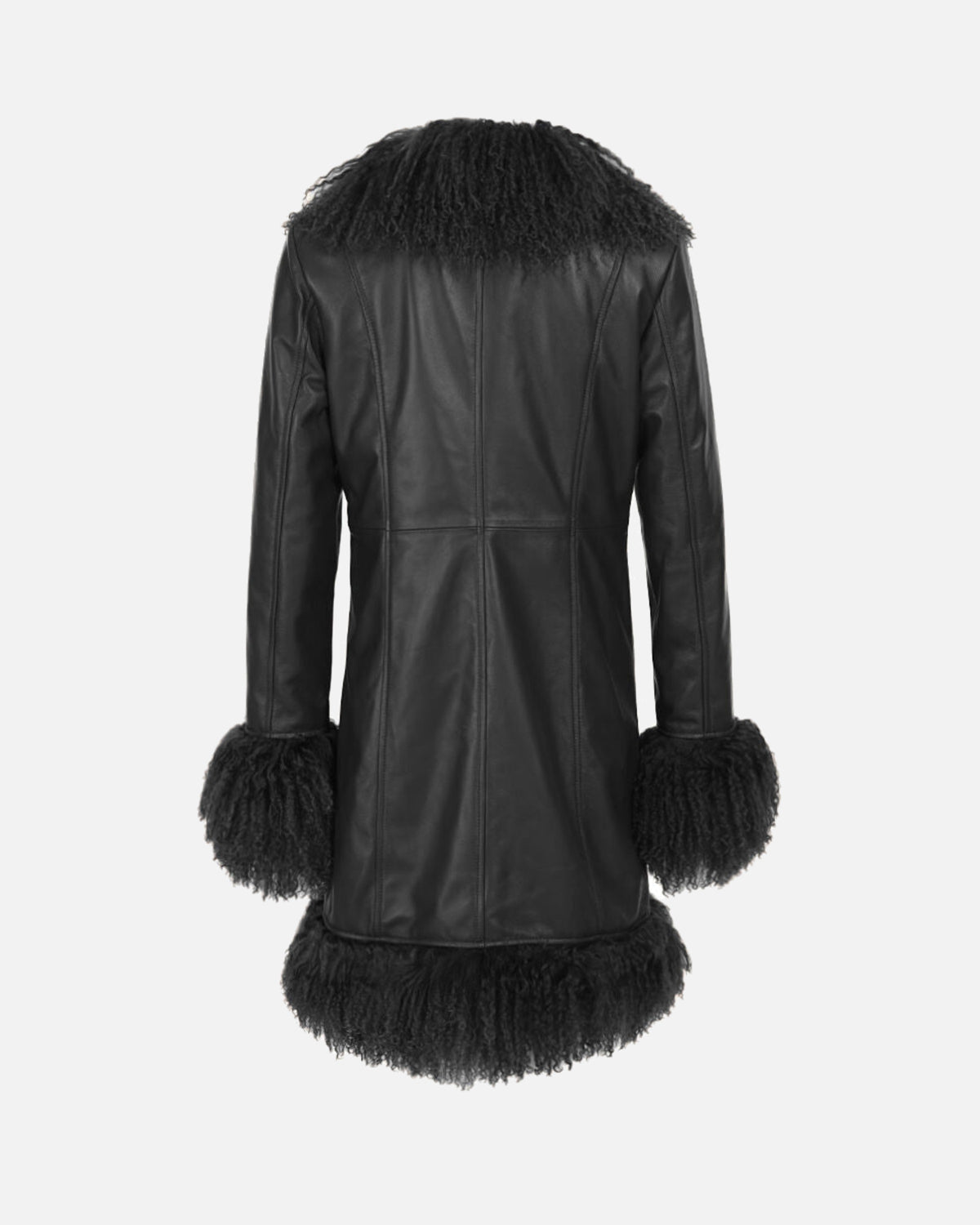 Dorothy Leather Shearling Midi Coat