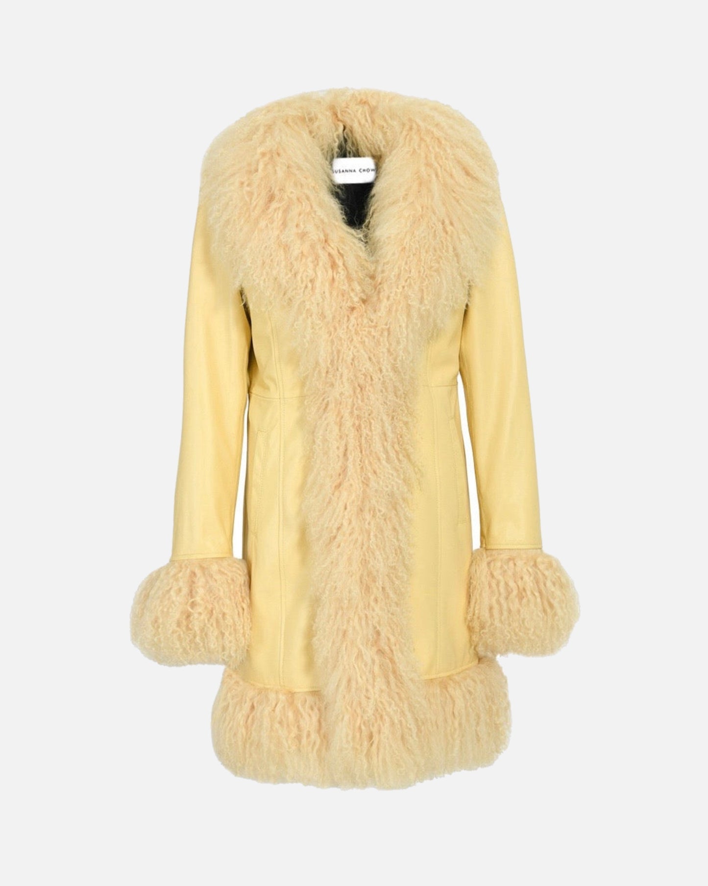 Dorothy Leather Shearling Midi Coat