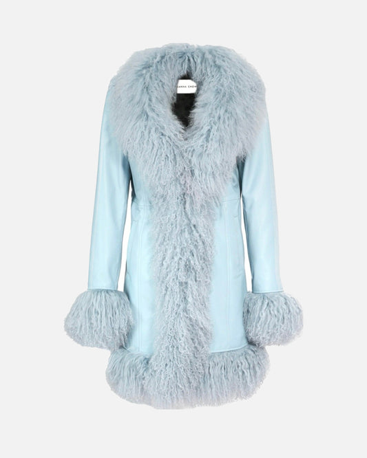 Dorothy Leather Shearling Midi Coat