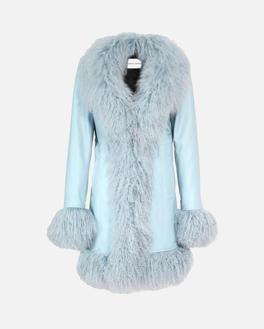 Dorothy Leather Shearling Midi Coat