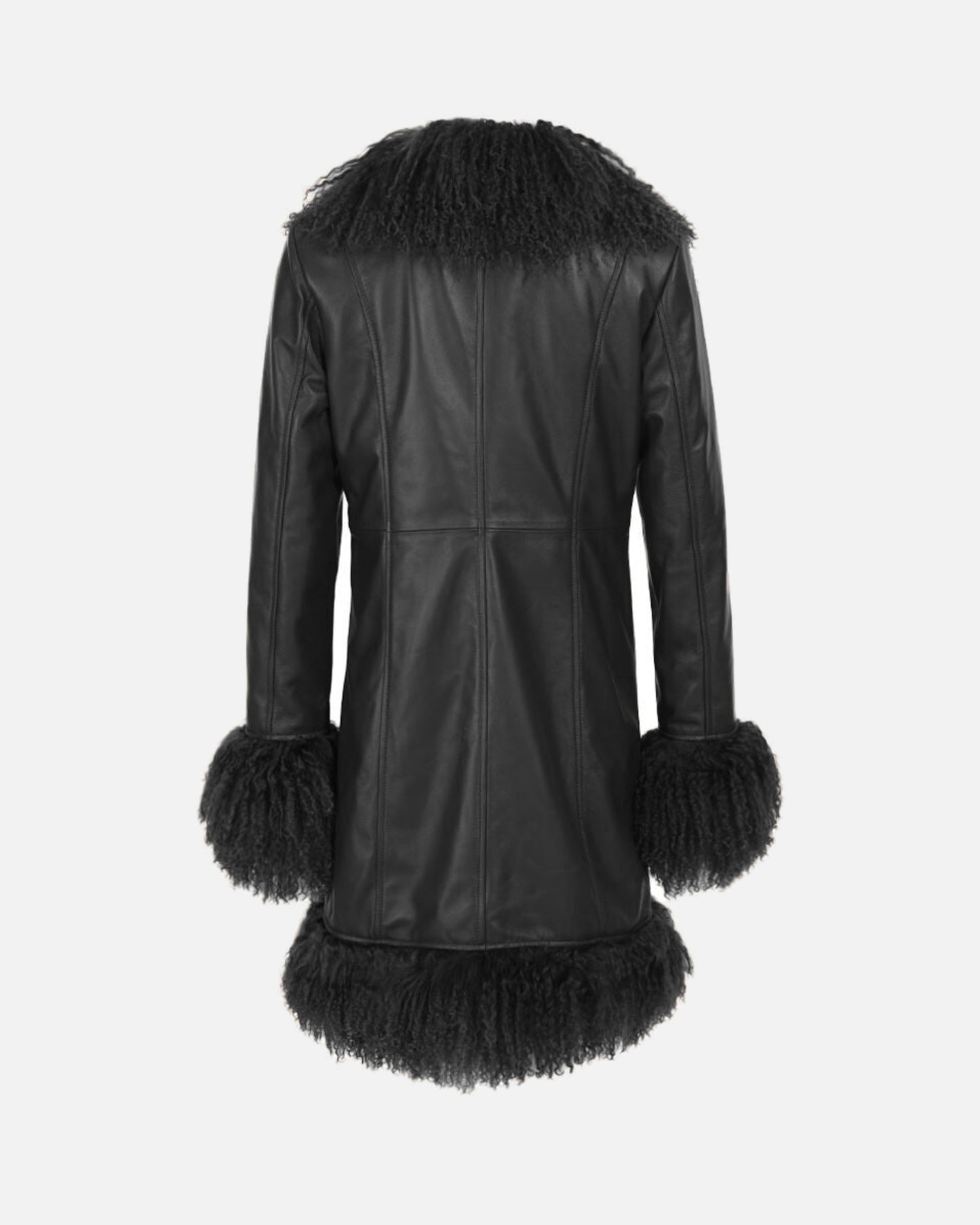 Dorothy Leather Shearling Midi Coat