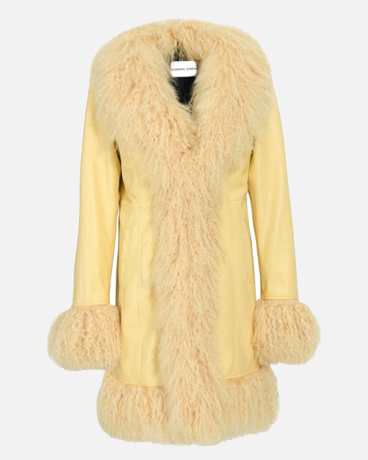 Dorothy Leather Shearling Midi Coat