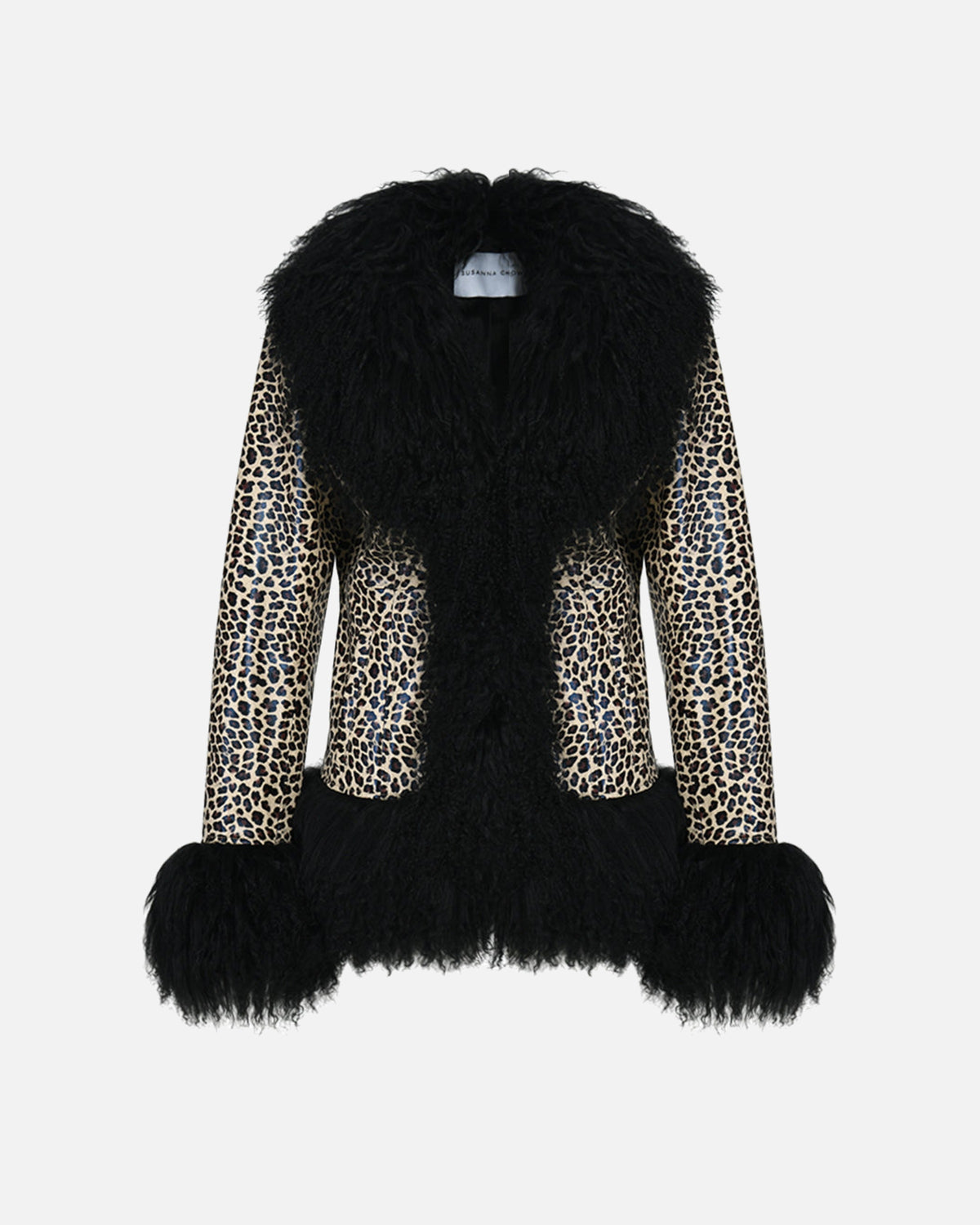 Dorothy Leopard Leather Shearling Coat