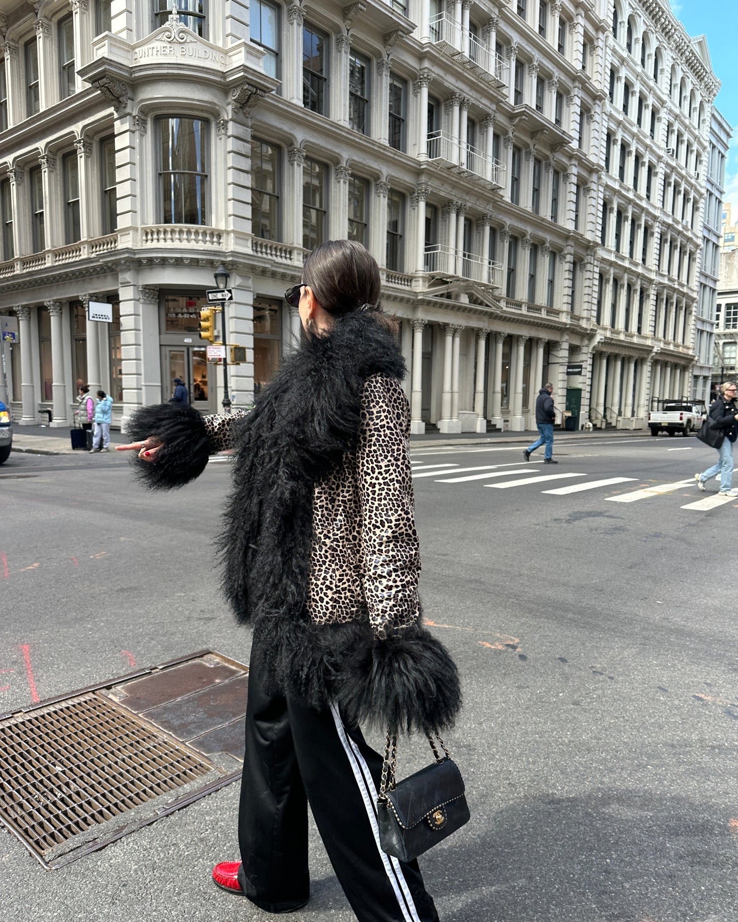 Dorothy Leopard Leather Shearling Coat