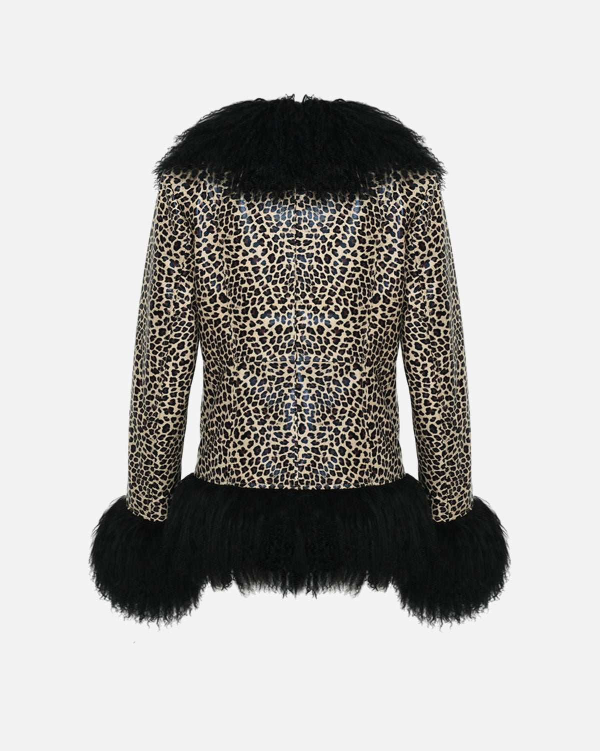 Dorothy Leopard Leather Shearling Coat