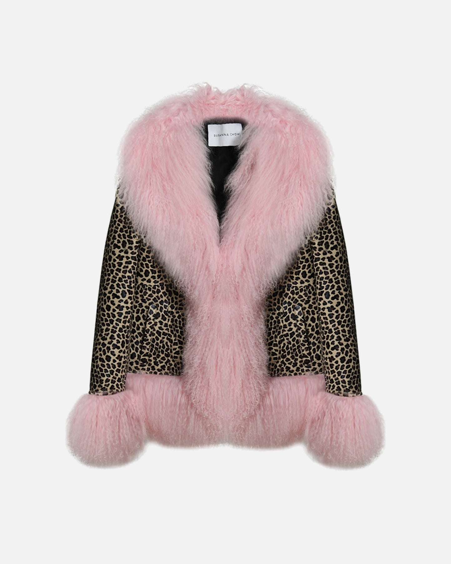 Dorothy Leopard Leather Shearling Coat